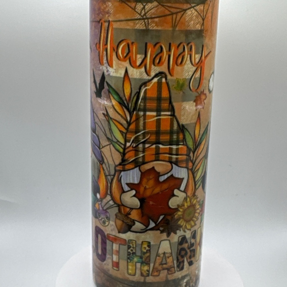 Halloween thanksgiving Christmas gnome tumbler